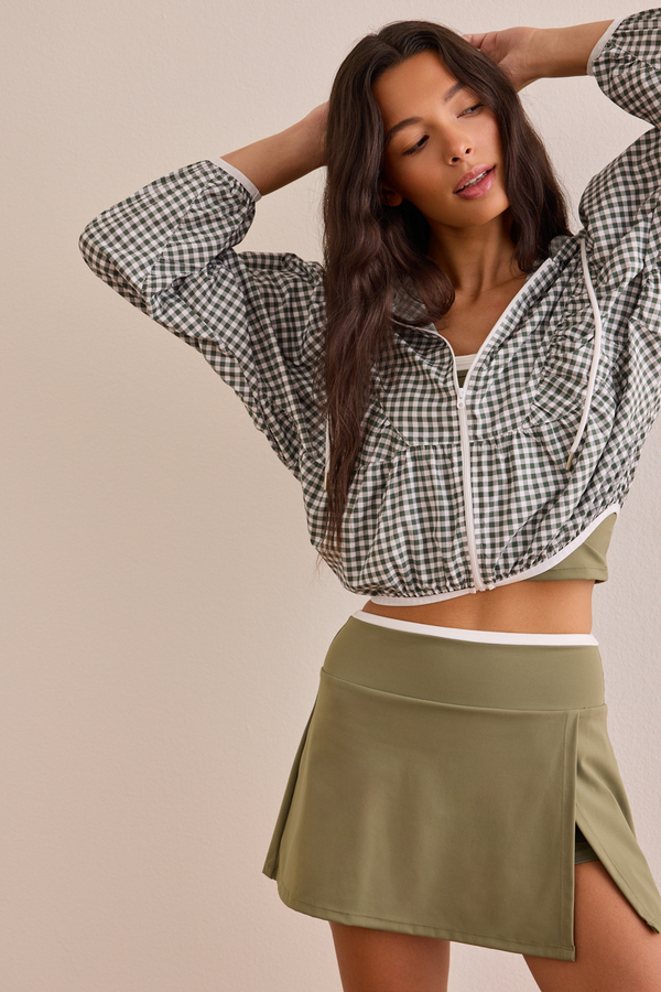 Gingham Lightweight Jacket Detail 3 - Altar'd State