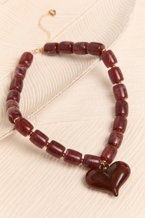 Statement Resin Bubble Heart Necklace - Altar'd State - 