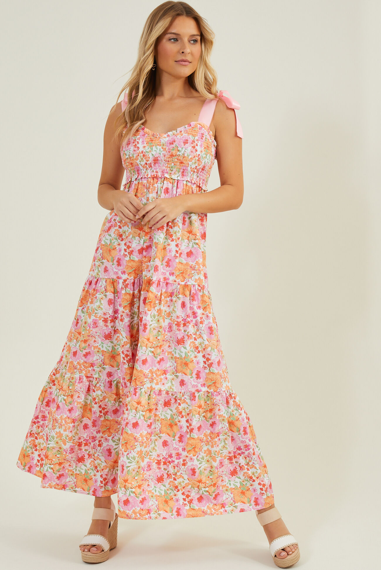 knee length dresses for ladies Addison Short Sleeve Midi Shirtdress in Floral Rattan – Draper James