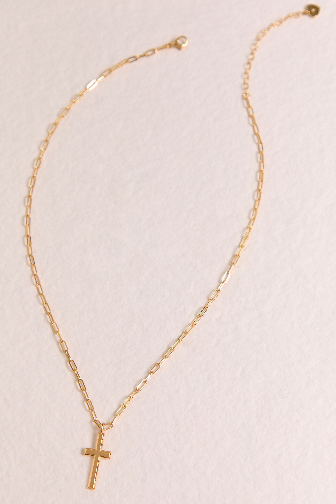 18K Gold Link Cross Necklace