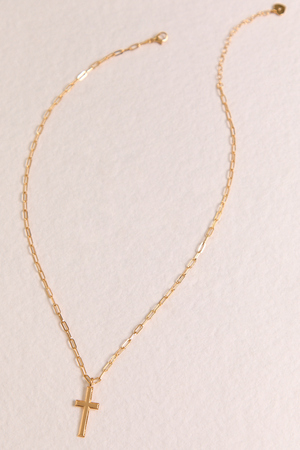 18K Gold Link Cross Necklace - Altar'd State