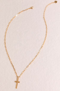 18K Gold Link Cross Necklace Detail 2 - Altar'd State