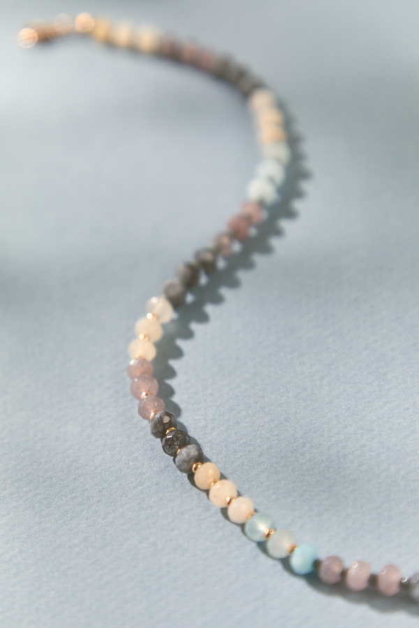 Celia Multi Beaded Gemstone Necklace Detail 2 - Altar'd State