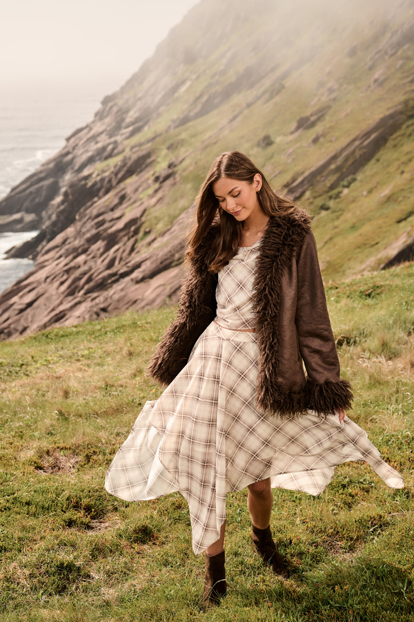 Marin Plaid Handkerchief Midi Skirt - Altar'd State