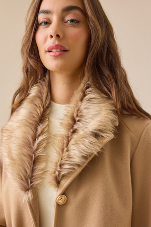 Freyda Faux Fur Collar Jacket - Altar'd State
