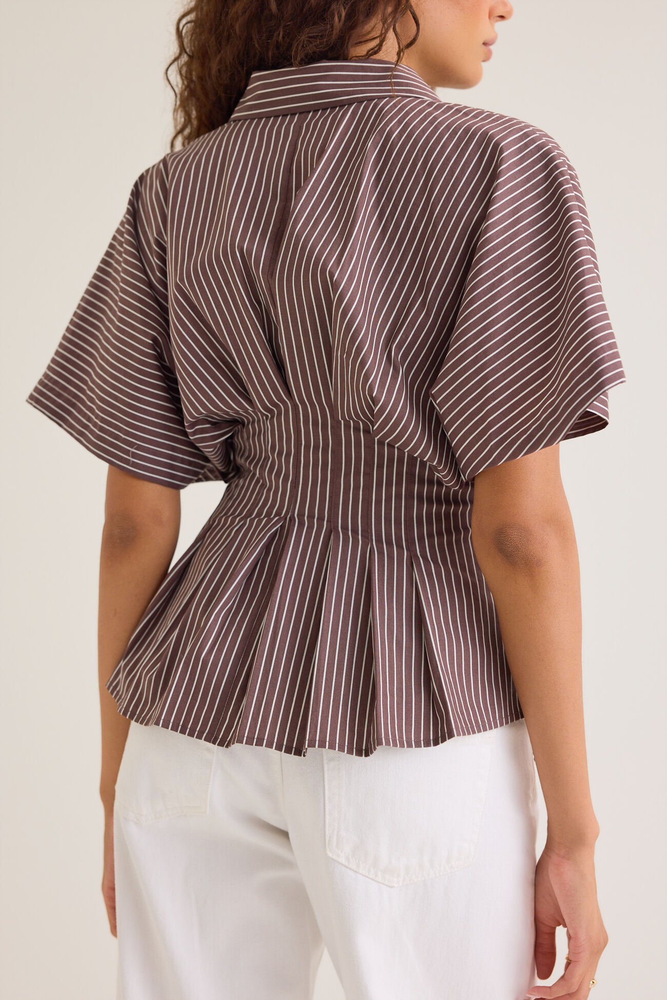Alexis Stripe Pleated Top