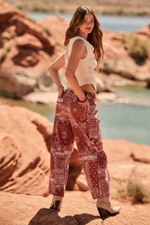 Claire Bandana Pants Detail 4 - Altar'd State