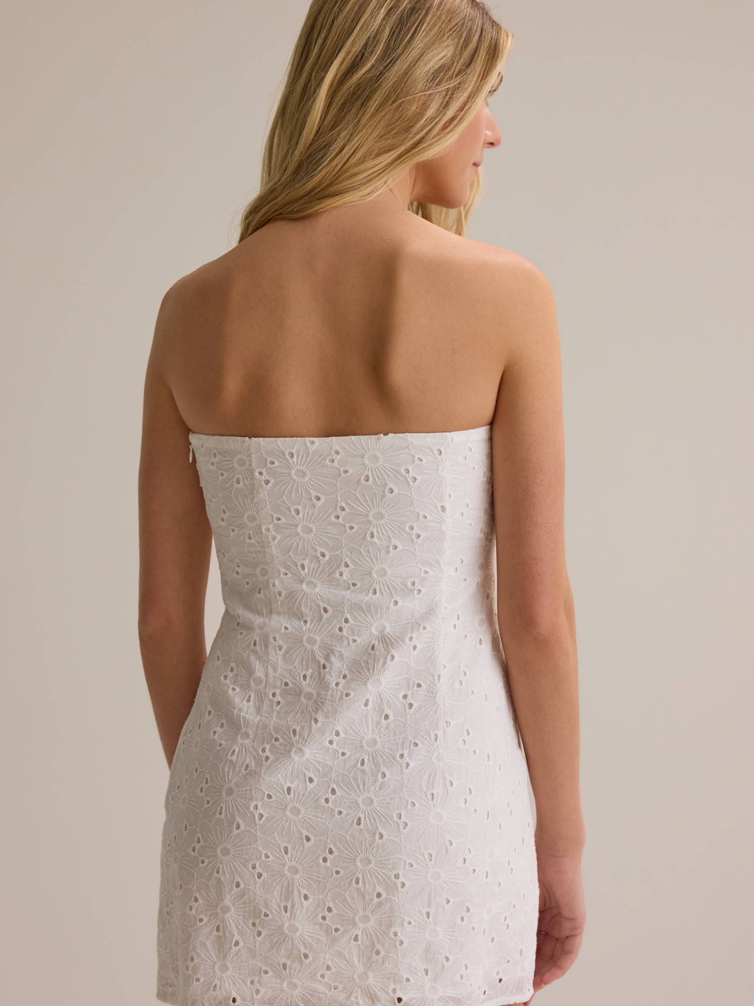 Altar'd State | Zara Eyelet Mini Dress | White | Material: 100% Cotton, Lining: 100% Cotton | M