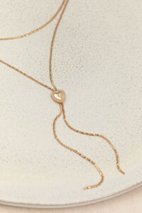 Heart of Gold Layered Y Necklace Detail 2 - Altar'd State