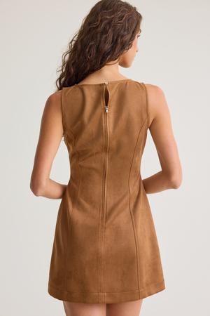 Gisele Faux Suede Mini Dress - Altar'd State - 