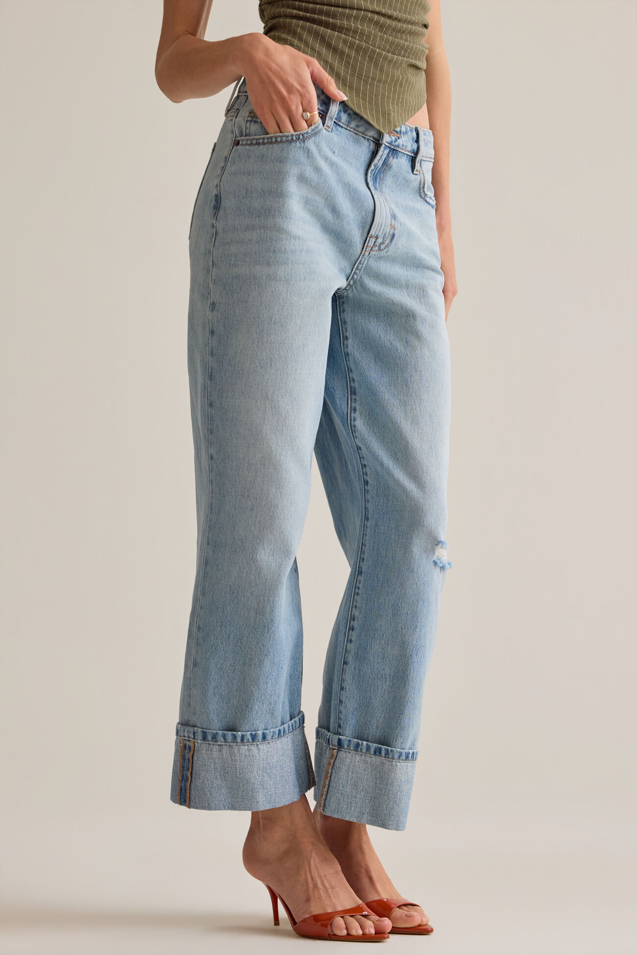 Augusta High Rise Roll Cuff Jeans