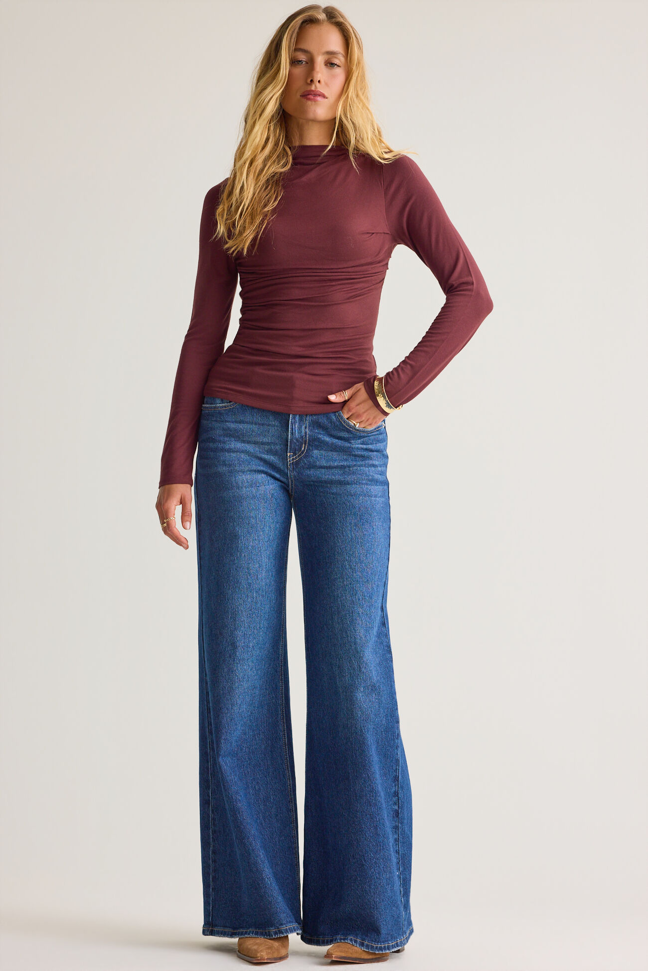 Kenny Ruched Long Sleeve Top