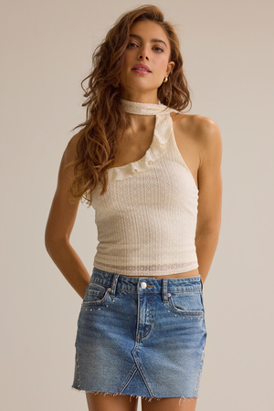 Leah Studded Denim Skirt - Altar'd State - 