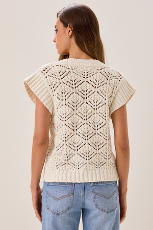 Jemma Chenille Tie Front Sweater - Altar'd State - 
