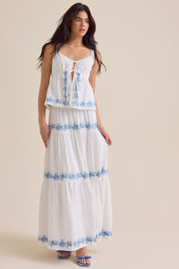 Addy Tie Front Embroidered Tank Detail 2 - Altar'd State