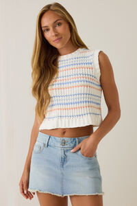 Ellie Stripe Chenille Sweater Vest Detail 3 - Altar'd State