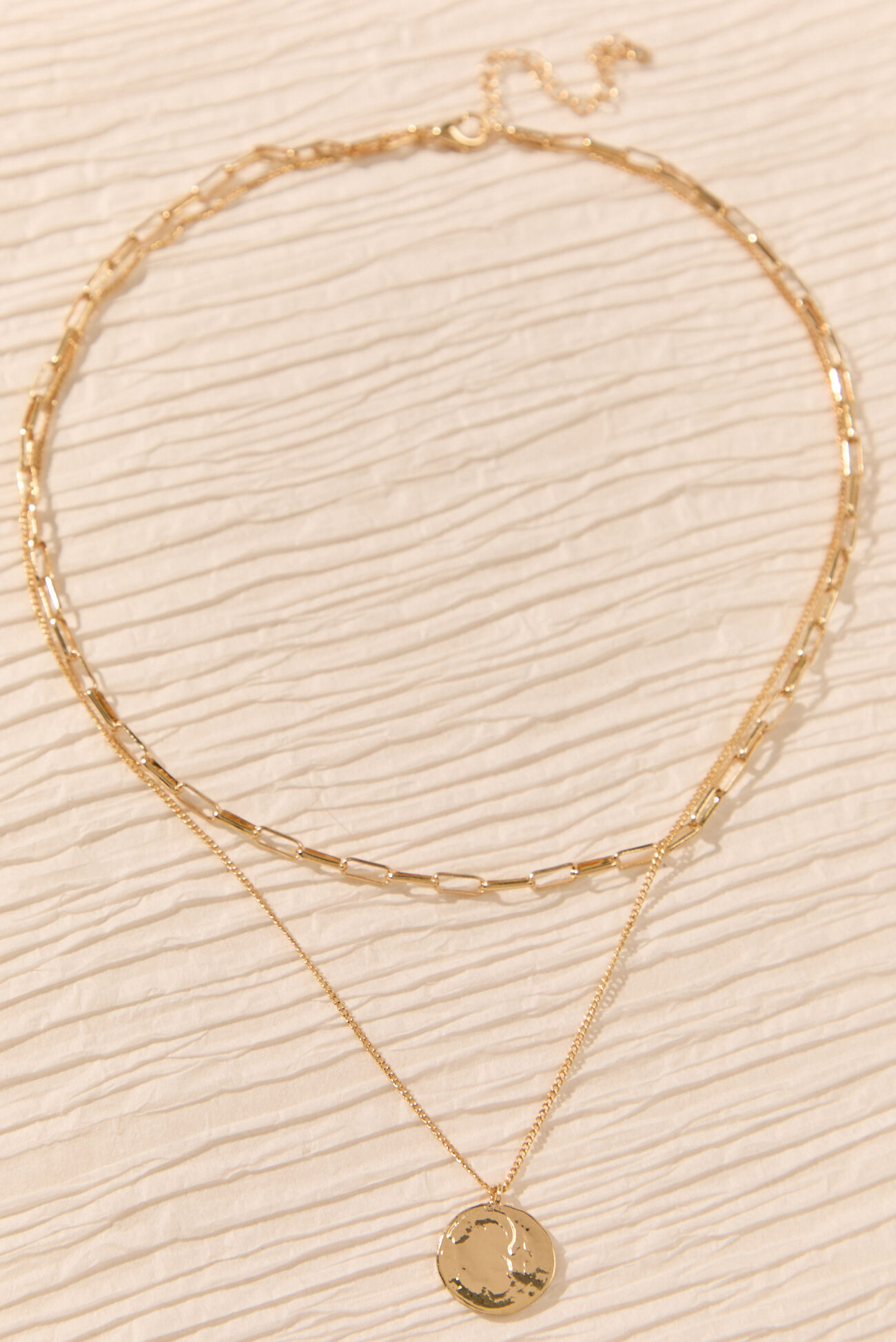 Hammered Coin Layer Necklace