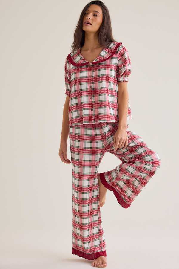 Plaid Wishes Mama Lounge Set - Altar'd State
