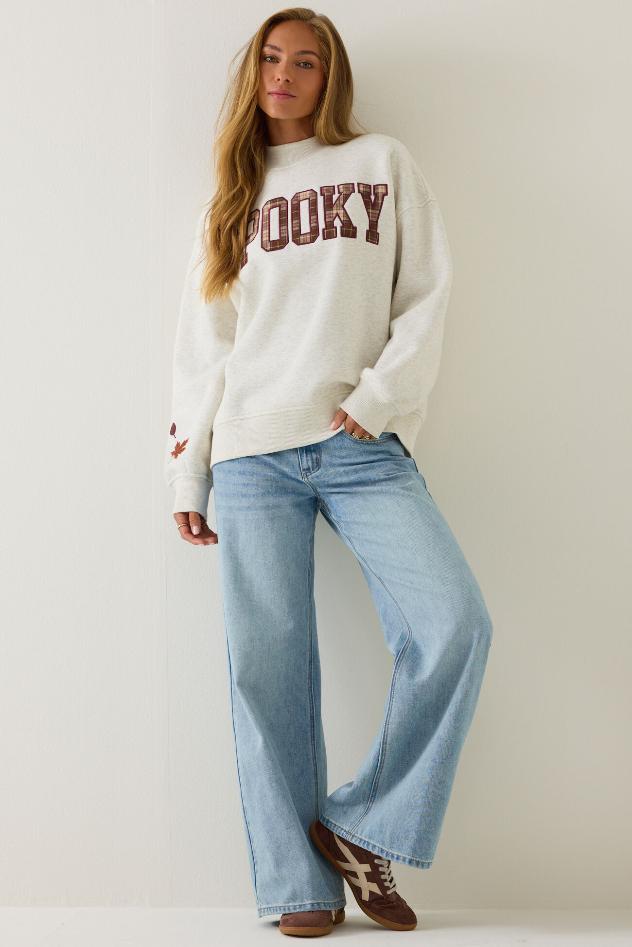 Spooky Applique Mock Neck Sweatshirt
