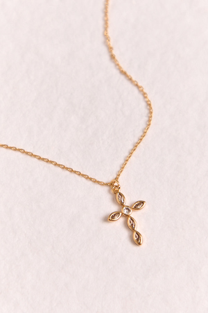 18K Gold Gem Cross Necklace - Altar'd State