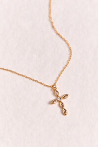 18K Gold Gem Cross Necklace - Altar'd State