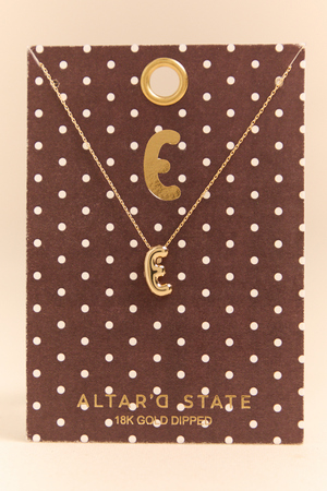 18k Gold E Bubble Monogram Necklace - Altar'd State - 