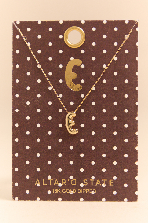 18k Gold E Bubble Monogram Necklace - Altar'd State