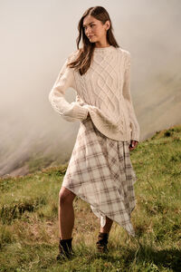Marin Plaid Handkerchief Midi Skirt Detail 5 - Altar'd State