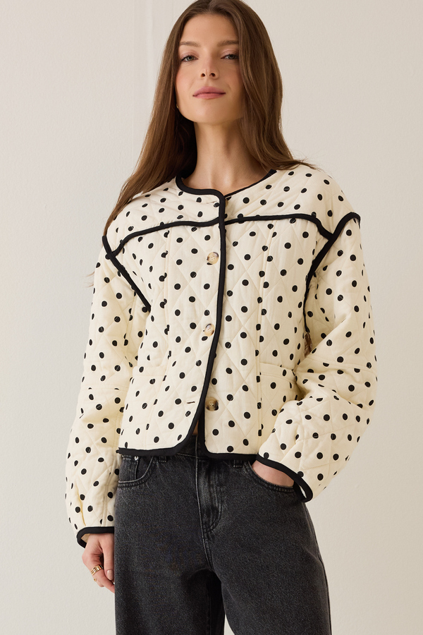 Blythe Polka Dot Jacket Detail 3 - Altar'd State