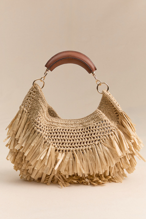 Amarilis Fringe Straw Shoulder Bag - Altar'd State