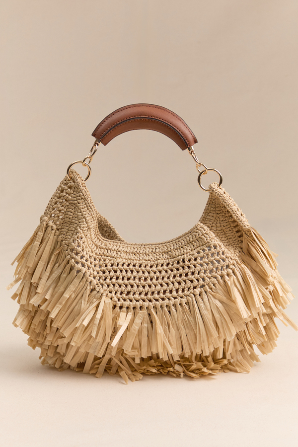 Amarilis Fringe Straw Shoulder Bag - Altar'd State
