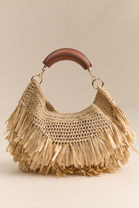 Amarilis Fringe Straw Shoulder Bag - Altar'd State
