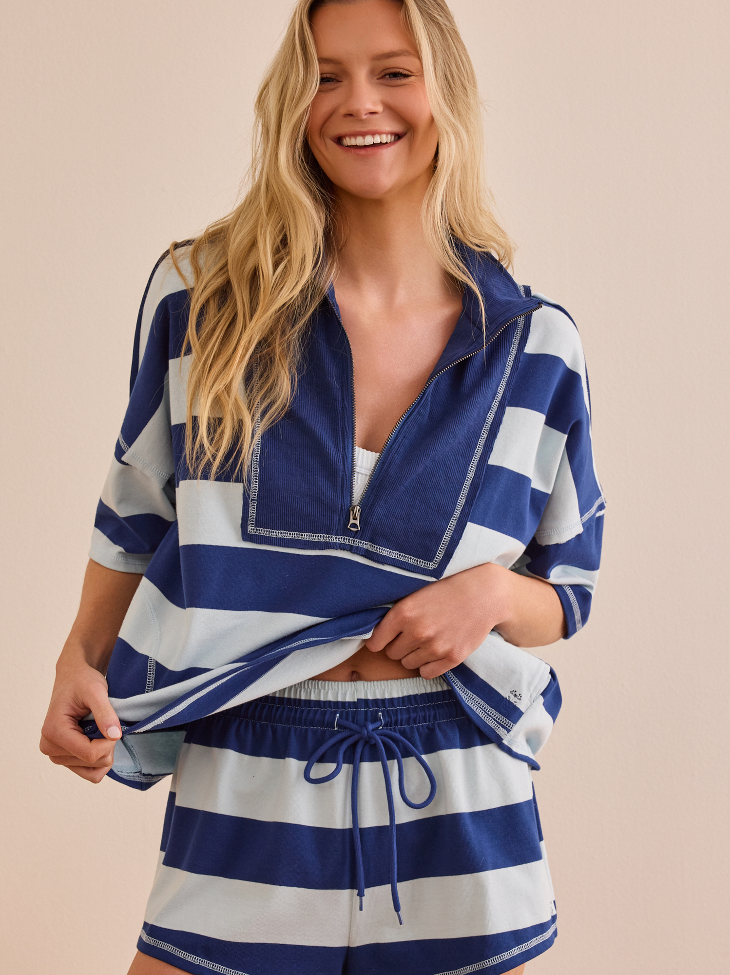 Steady Stripe Shorts in Blue | AS Revival