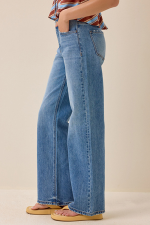 Hollie High Rise Wide Leg Jeans - Altar'd State - 