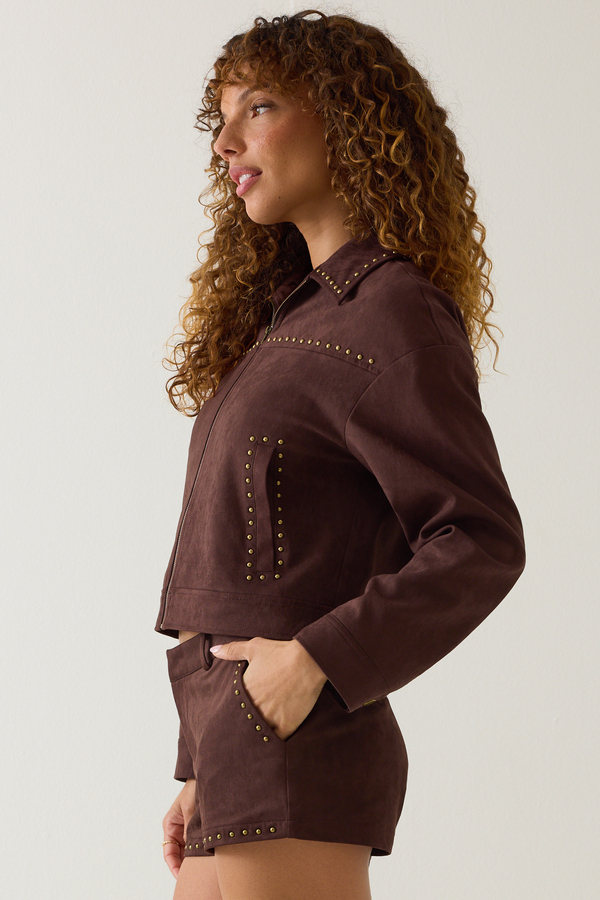 Lennox Suede Short Detail 4 - Altar'd State