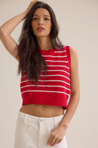 Layla Striped Tie Back Vest Detail 3 - Altar'd State