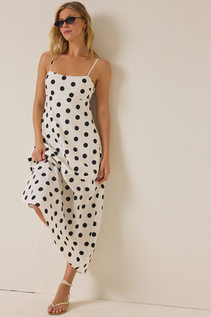 Emmalie Polka Dot Maxi Dress - Altar'd State - 