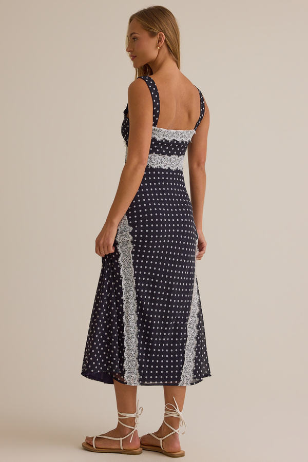 Chelsea Lace Trim Midi Dress Detail 6 - Altar'd State