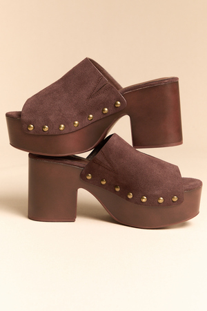 Hayden Suede Grommet Wood Heel - Altar'd State - 