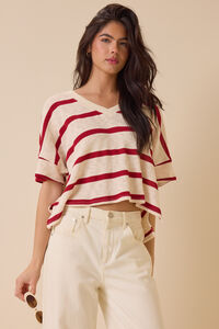 Dylan Striped V-Neck Top - Altar'd State