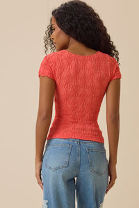 Blaire Short Sleeve Seamless Floral Tee Detail 4 - Altar'd State