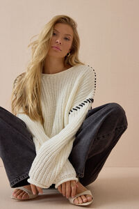Violetta Whipstitch Pullover Sweater Detail 6 - Altar'd State