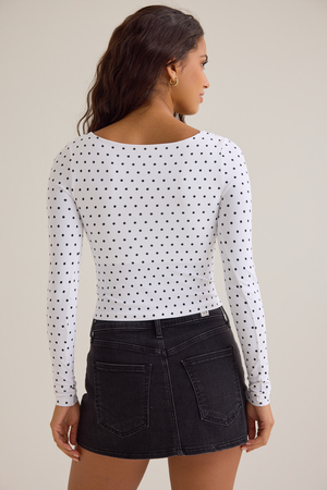 Britney Polka Dot Square Neck Top - Altar'd State