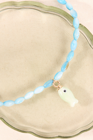 Turquoise Coastal Fish Charm Necklace - Altar'd State - 