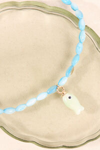 Turquoise Coastal Fish Charm Necklace Detail 3 - Altar'd State