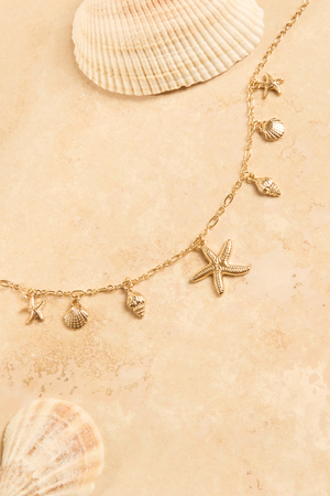 Starfish Shell Charm Necklace - Altar'd State - 