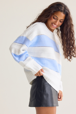 Aurelia Striped Crew Sweater - Altar'd State