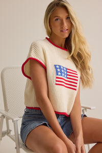 Megan Flag Sweater - Altar'd State