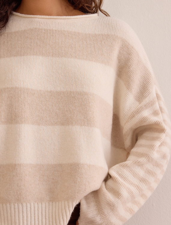 End Zone Striped Sweater Detail 3 - Altar'd State