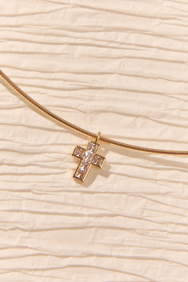 Radiant Grace Cross Necklace Detail 2 - Altar'd State